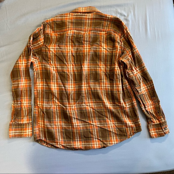 Timberland M brown orange and blue men’s button-up - Picture 4 of 5